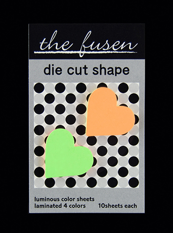 付箋紙ダイカット　蛍光ハート　小B2P