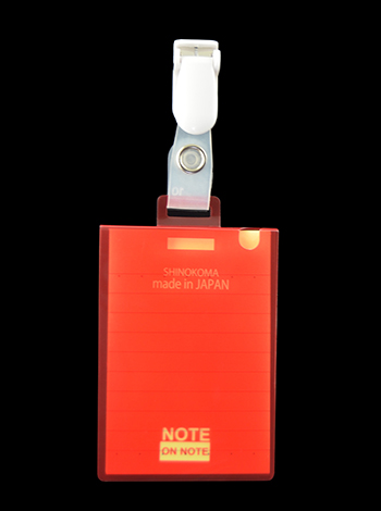 NoteOnNote表紙赤B付箋ﾊﾟｽﾃﾙ黄 横罫6mm